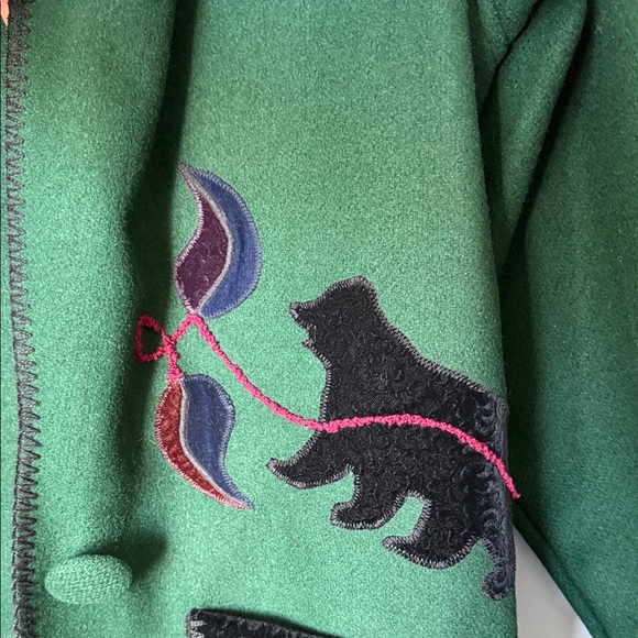 Cindy Ourings Designs Womens Wool Embroidered Yellowstone Fall Nature Overcoat M - Picture 9 of 15